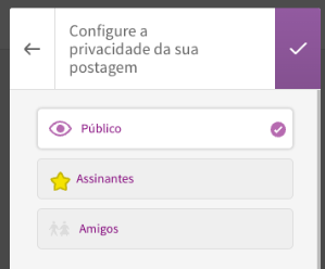 Atualizar privacidade