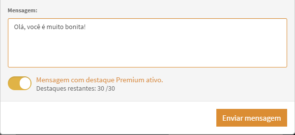 Mensagem com destaque dourado