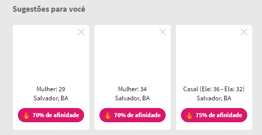 Afinidade nas sugestões