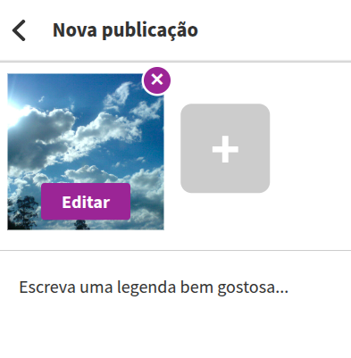Tela de nova publicação